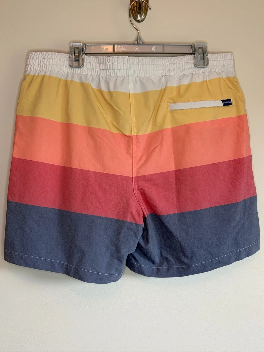 Chubbies Multi Color Stripe Swim Shorts 2XL 5.5 Inseam Yellow, Coral, Rose, Gray